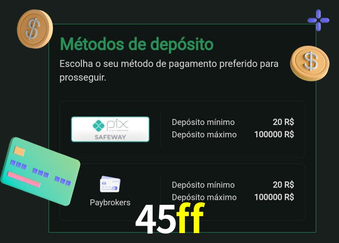 O cassino 45ff oferece uma grande variedade de métodos de pagamento